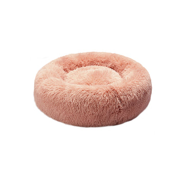Pet Bed Cat Dog Donut Nest Calming Kennel Cave Deep Sleeping Pink S PaWz